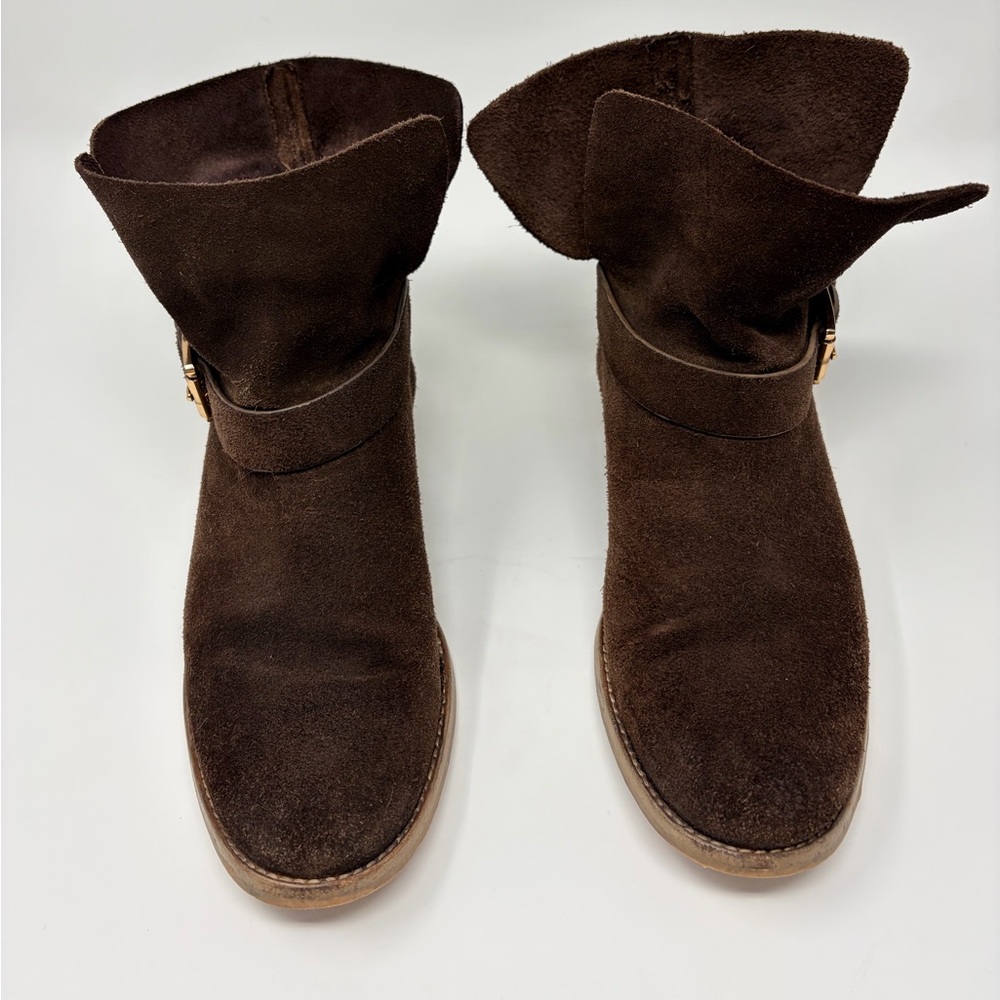Michael Kors Suede Ankle Boots - Foldover Style